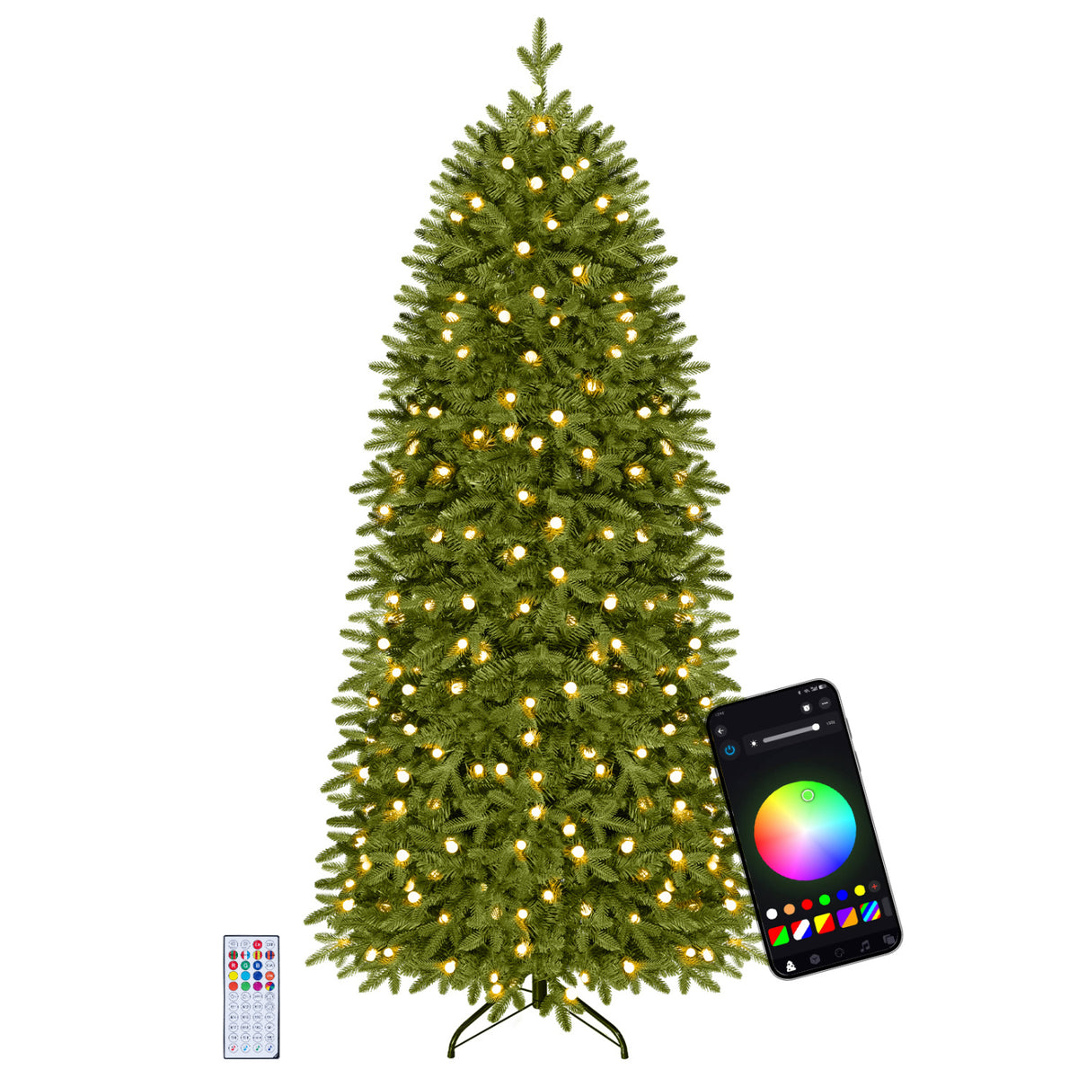 Smart Pencil Christmas Tree with 220 Pre-Lit RGB LED Lights-M view 6