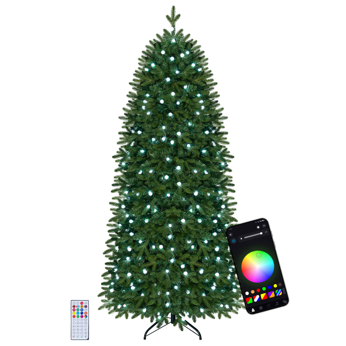 Smart Pencil Christmas Tree with 220 Pre-Lit RGB LED Lights-M view 7