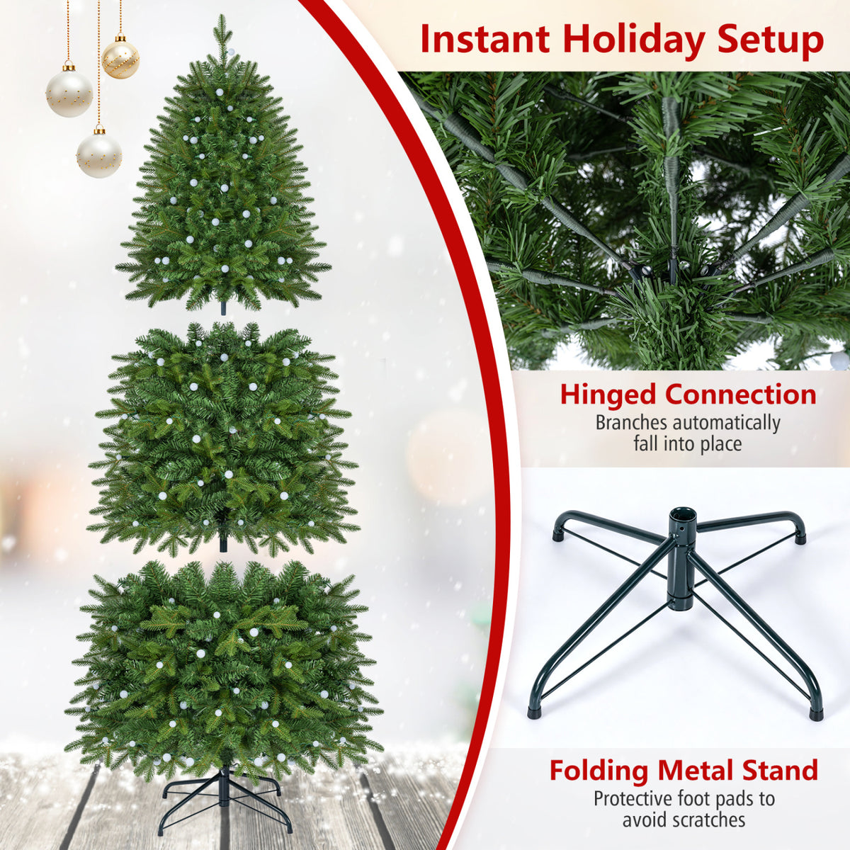 Smart Pencil Christmas Tree with 220 Pre-Lit RGB LED Lights-M view 9