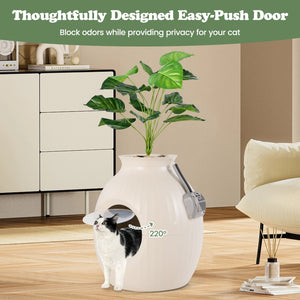 Smart Plant Cat Litter Box with Electronic Odor Removal & Sterilization-Beige view 6