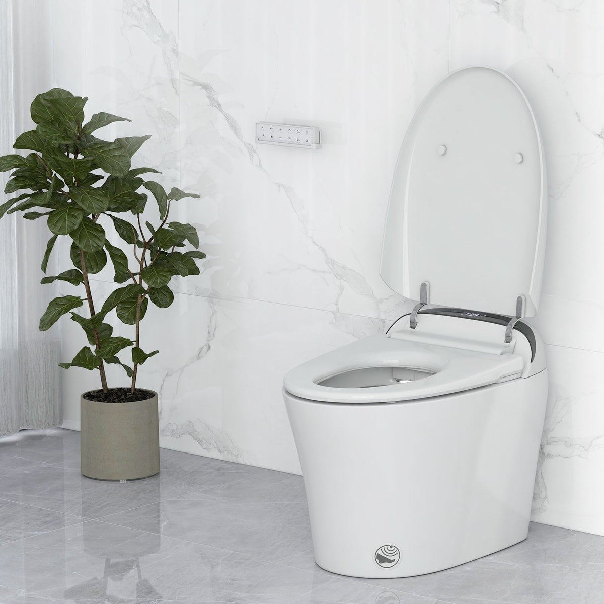 One-Piece Elongated Smart Toilet Bidet 1.28 GPF, Dual-flush view 2