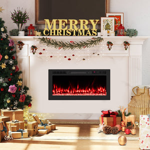 Smart WiFi Electric Fireplace Wall Mounted & Recessed 750W/1500W Heater-36 Inch view 3
