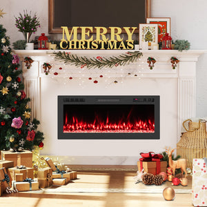 Smart WiFi Electric Fireplace Wall Mounted & Recessed 750W/1500W Heater-42 Inch view 2