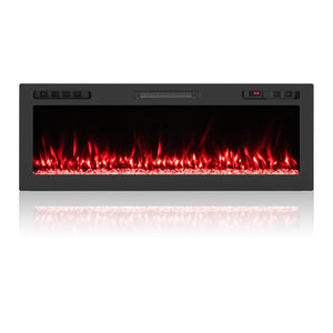 Smart WiFi Electric Fireplace Wall Mounted & Recessed 750W/1500W Heater-50 Inch