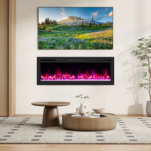 Smart WiFi Electric Fireplace Wall Mounted & Recessed 750W/1500W Heater-50 Inch view 3