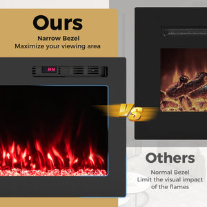 Smart WiFi Electric Fireplace Wall Mounted & Recessed 750W/1500W Heater-68 Inch view 8