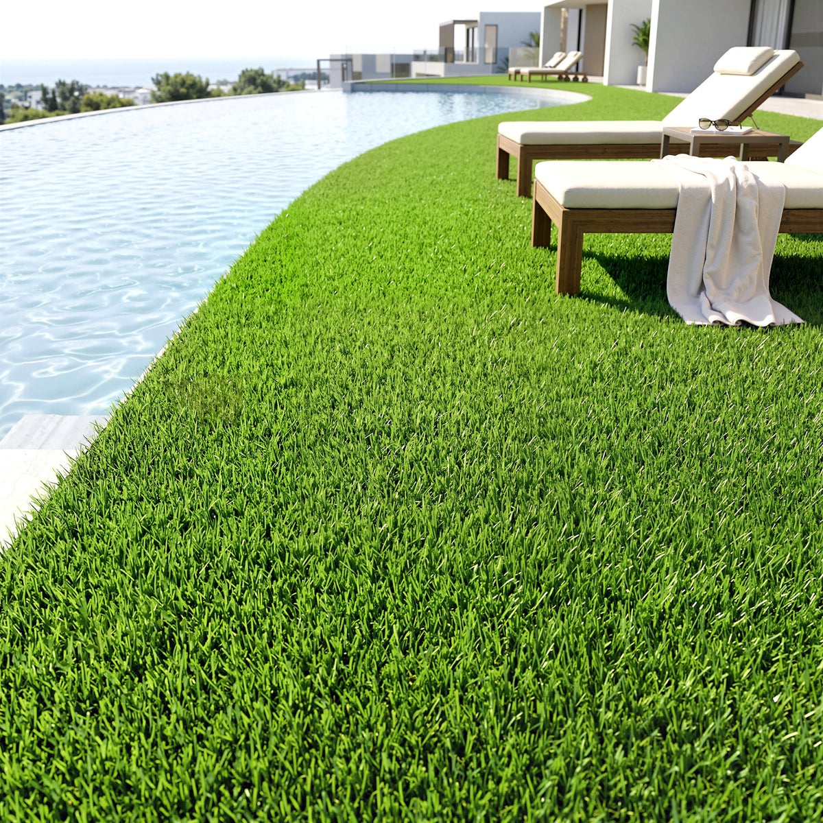 Artificial Grass 10' x 3' (30 Square Feet), Fake Grass Turf with UV Protection, Drain Holes for Rain, Green