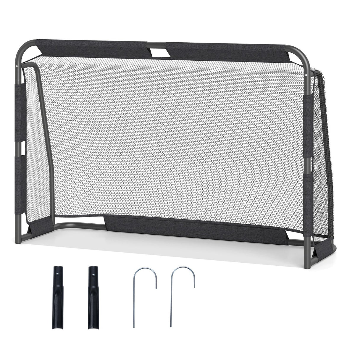 Soccer Goal Set for Backyard 6 ft x 4 ft Metal Frame Goal Post with Net and Anchoring System