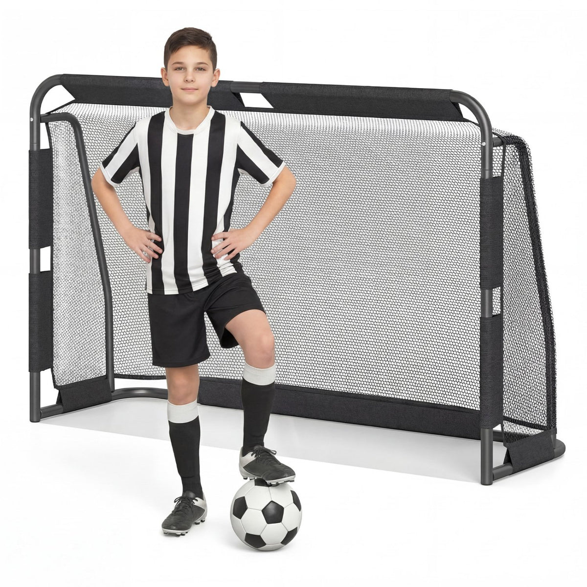 Soccer Goal Set for Backyard 6 ft x 4 ft Metal Frame Goal Post with Net and Anchoring System view 4