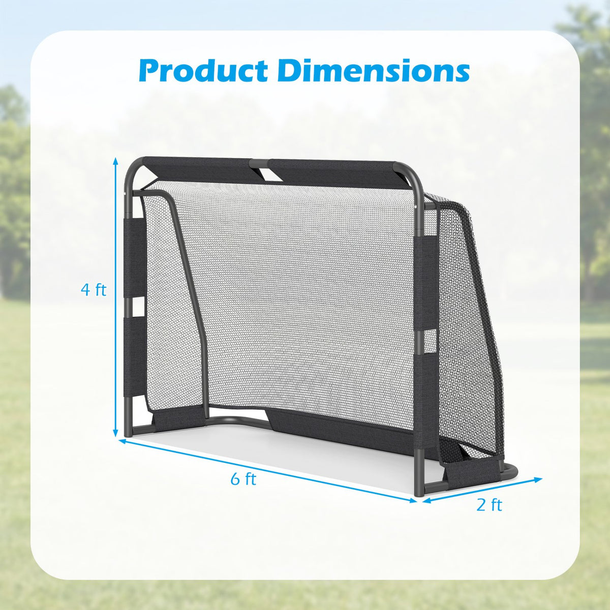 Soccer Goal Set for Backyard 6 ft x 4 ft Metal Frame Goal Post with Net and Anchoring System view 5