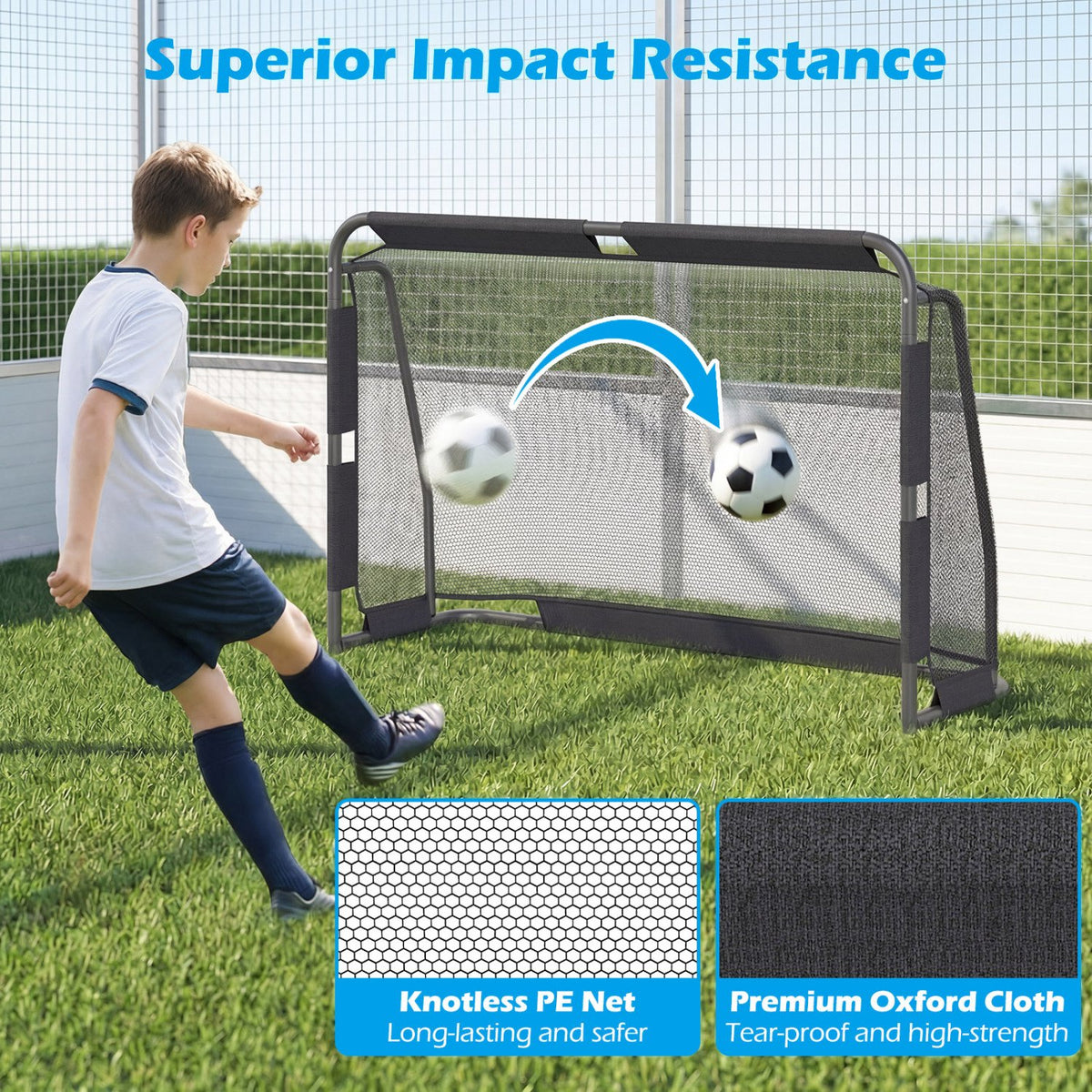 Soccer Goal Set for Backyard 6 ft x 4 ft Metal Frame Goal Post with Net and Anchoring System view 7