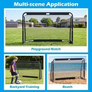 Soccer Goal Set for Backyard 6 ft x 4 ft Metal Frame Goal Post with Net and Anchoring System view 9