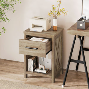 Nightstand with Drawer and Shelf-Natural view 7