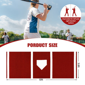 Softball Pitching Mat 10 x 3 Feet Softball Training Aid-Red view 4