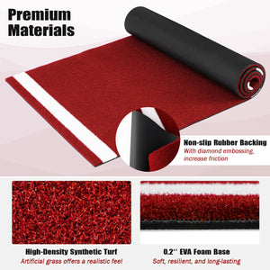 Softball Pitching Mat 10 x 3 Feet Softball Training Aid-Red view 8