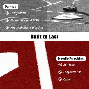 Softball Pitching Mat 10 x 3 Feet Softball Training Aid-Red view 9
