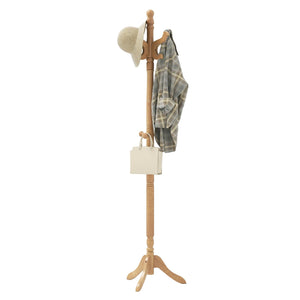 Solid Wood Hall Tree with 11 Hooks and 3 Height Options for Entryway-Natural view 4