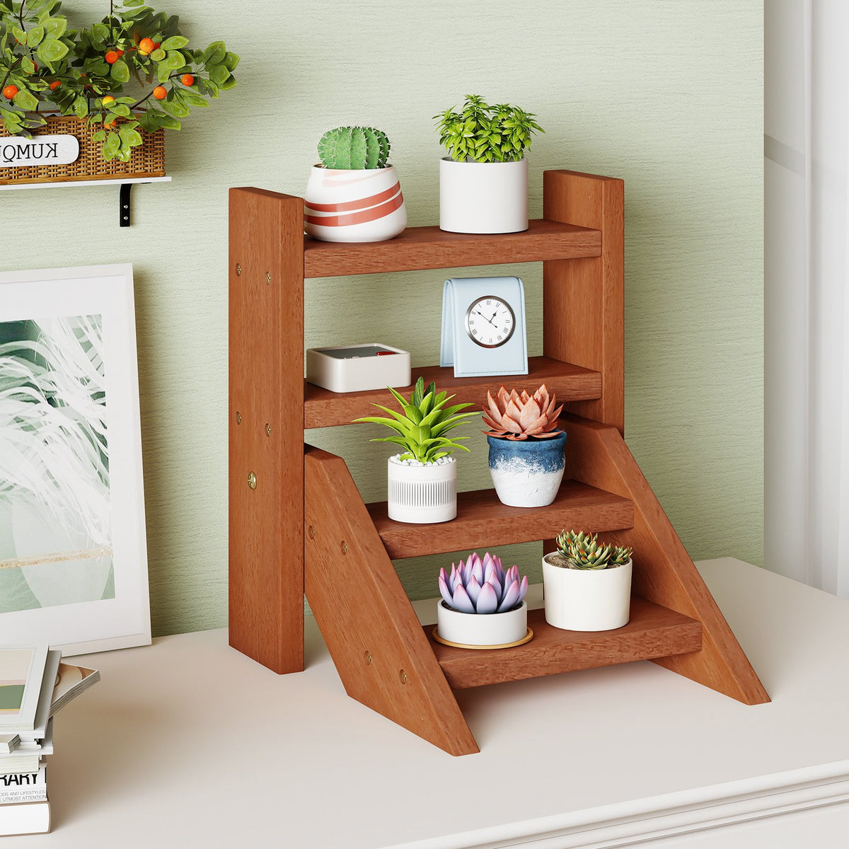 Solid Wood Plant Stand for Flowerpots and Succulents view 3