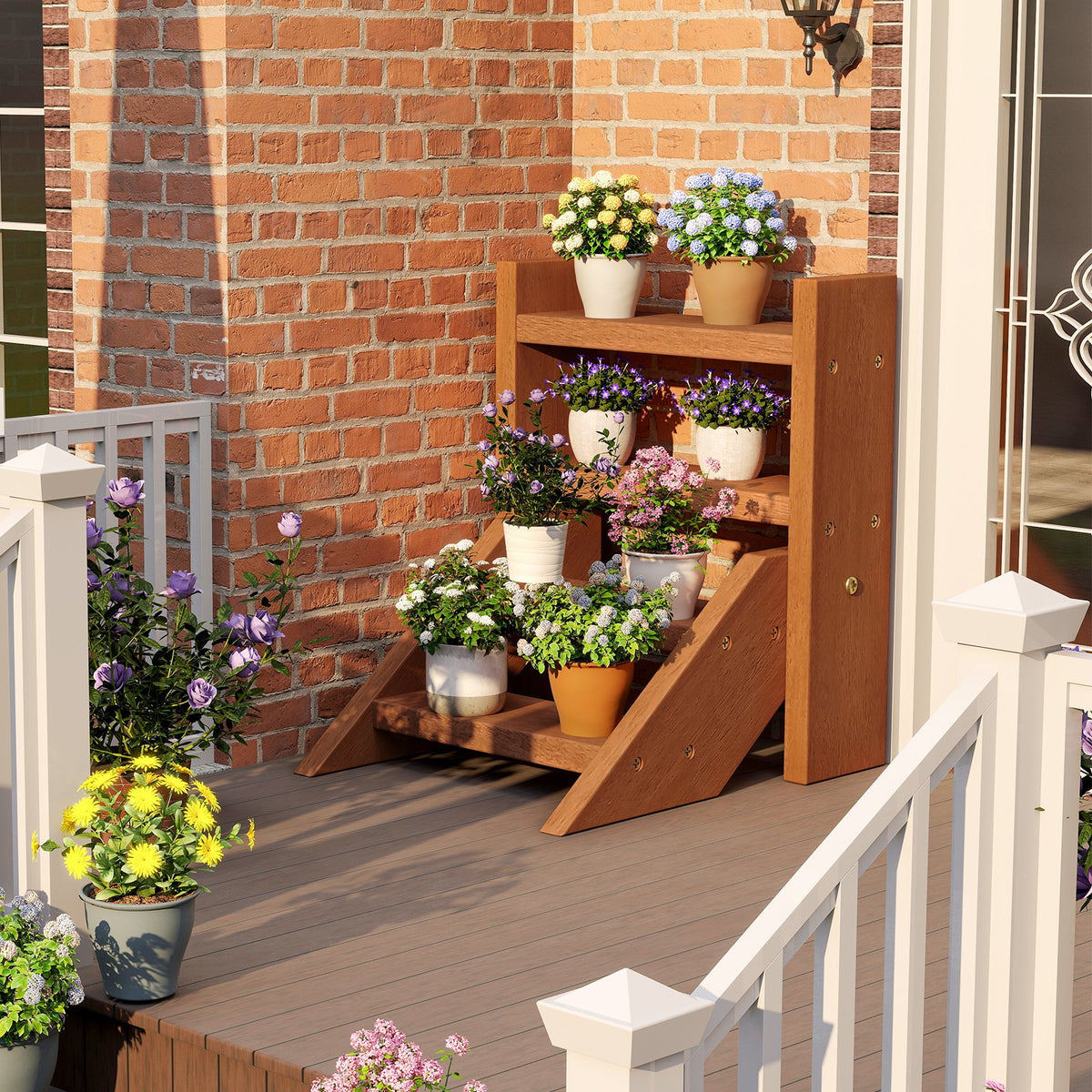 Solid Wood Plant Stand for Flowerpots and Succulents view 5