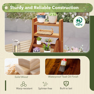 Solid Wood Plant Stand for Flowerpots and Succulents view 6