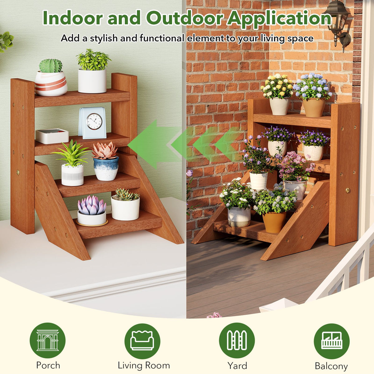 Solid Wood Plant Stand for Flowerpots and Succulents view 9