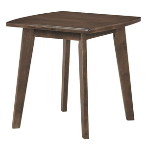 Solid Wood Side Table Square End Table with Thickened Top and Curved Edge-Walnut