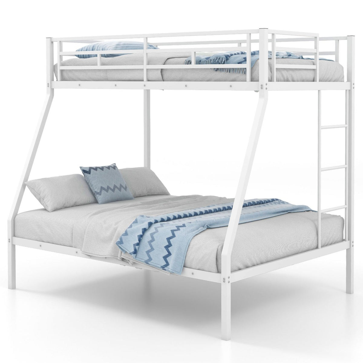 Space-saving Metal Slatted Bed Frame for Teens and Adults Noise-free No Box Spring Needed-White view 4