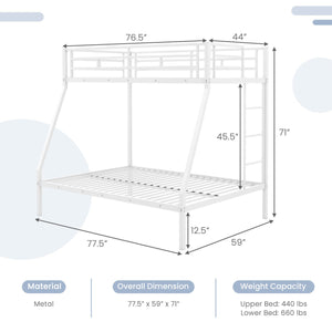 Space-saving Metal Slatted Bed Frame for Teens and Adults Noise-free No Box Spring Needed-White view 5