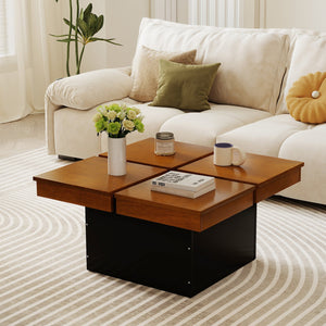 Square Coffee Table Mid Century Modern Center Table-Walnut view 2