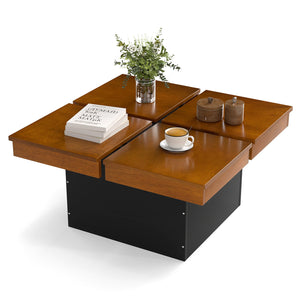 Square Coffee Table Mid Century Modern Center Table-Walnut view 4