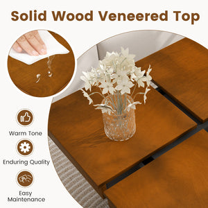 Square Coffee Table Mid Century Modern Center Table-Walnut view 7