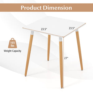 Square Dining Table with Adjustable Foot Pads for Dining Room Kitchen-White view 5