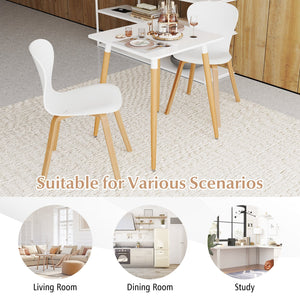 Square Dining Table with Adjustable Foot Pads for Dining Room Kitchen-White view 9