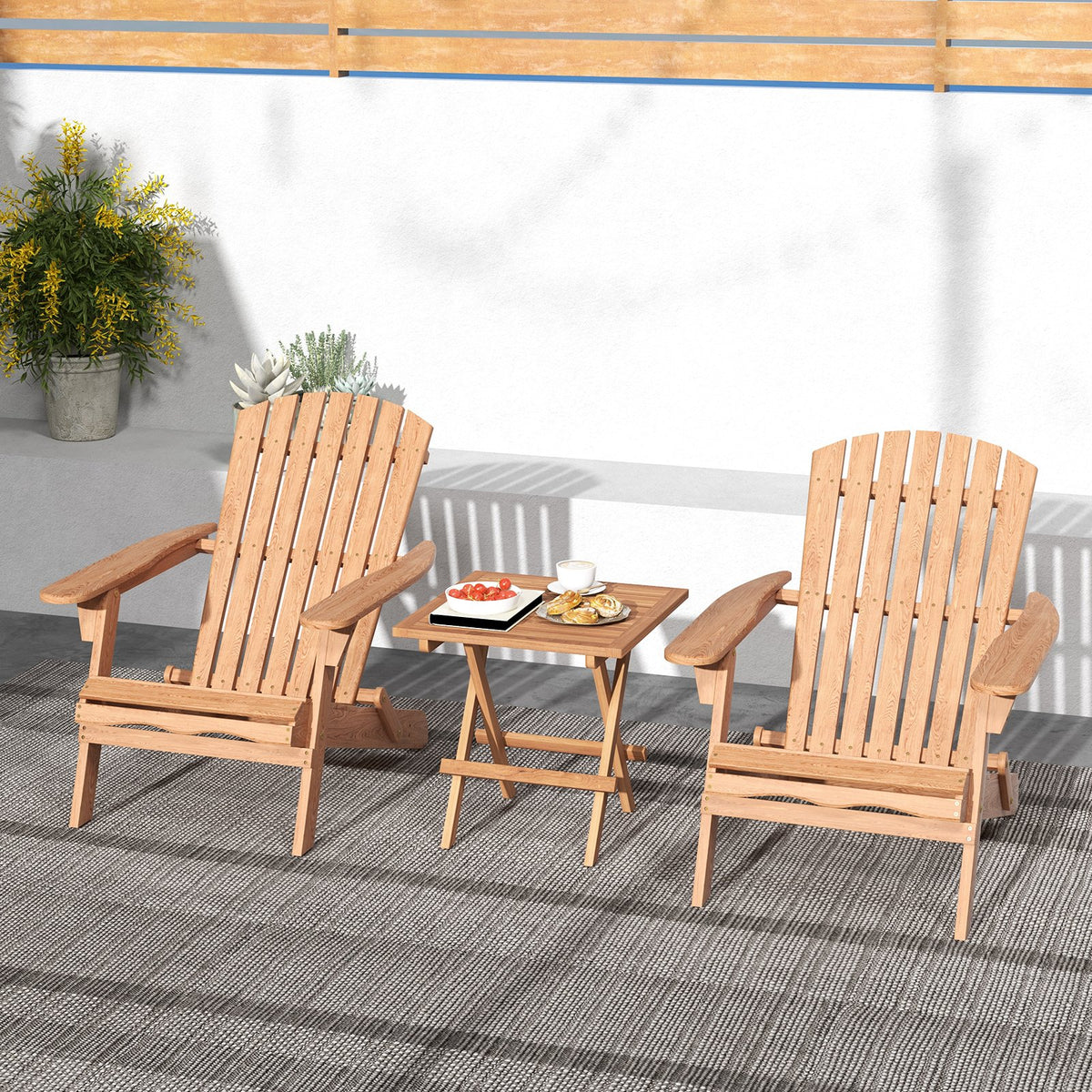 Square Patio Folding Table Indonesia Teak Wood with Slatted Tabletop Portable for Picnic view 3