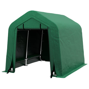 8' x 6' Carport with Sidewalls and Roll-up Door, Outdoor Storage Shelter for Motorcycle and Car, Grey – view 8
