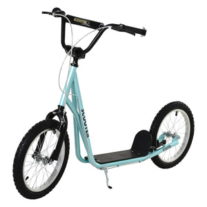 Aosom Kids Kick Scooter for 5+ Year Old, Kids Ride on Toy w/ 16'' Inflatable Wheel Dual Brakes