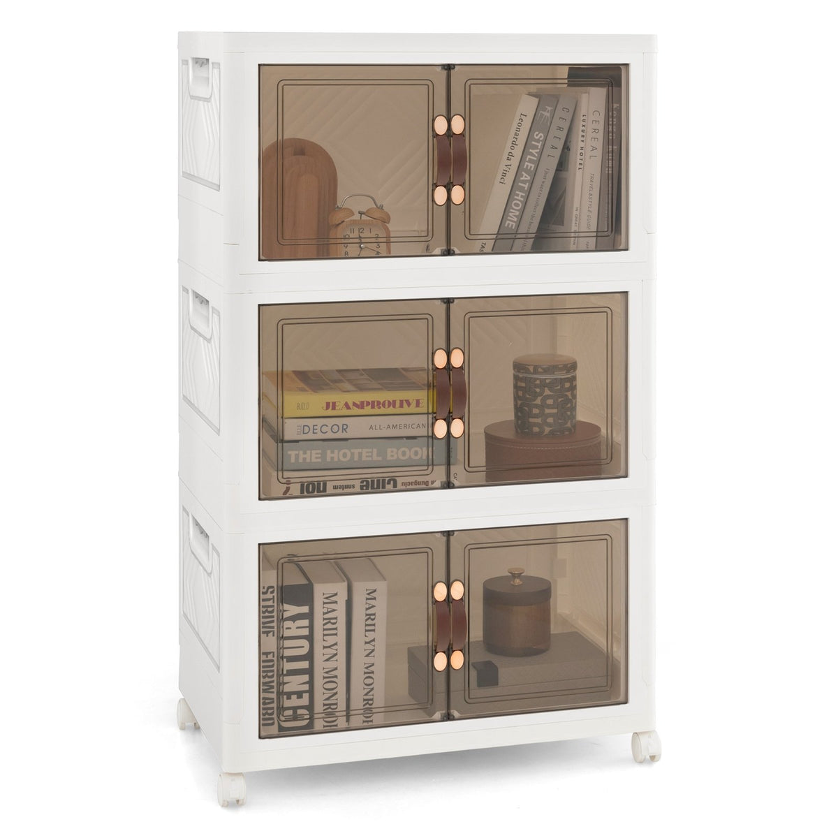 Stackable Storage Bins with Lockable Wheels-3 Pack view 4