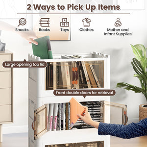 Stackable Storage Bins with Lockable Wheels-3 Pack view 7