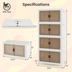 Stackable Storage Bins with Lockable Wheels-4 Pack view 5