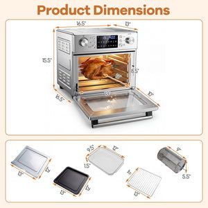 Stainless Steel Countertop Convection Oven with Bake-Silver view 4