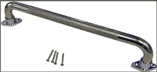 Maple Leaf Stainless Steel Grab Bar with Rotating Flange, 18/24 in