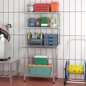 Stainless Steel Overshelf with Adjustable Lower Shelf for Restaurant Kitchen view 3