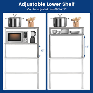 Stainless Steel Overshelf with Adjustable Lower Shelf for Restaurant Kitchen view 9
