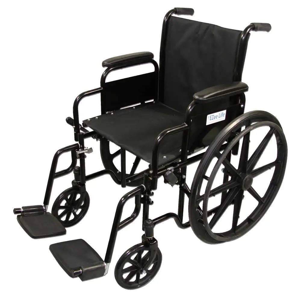 EZee Life CH1093 Standard Wheelchair, 18" x 16" Seat, 300 lb