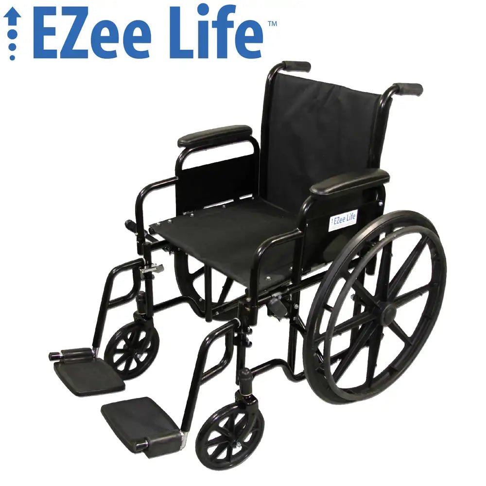 EZee Life CH1093 Standard Wheelchair, 18" x 16" Seat, 300 lb