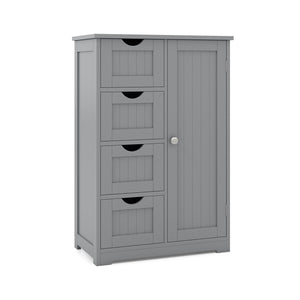 Standing Indoor Wooden Cabinet with 4 Drawers-Gray view 3