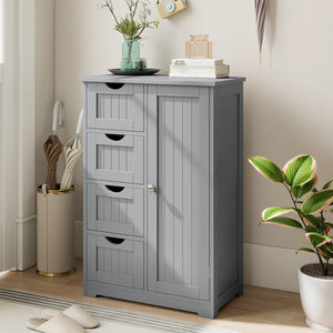 Standing Indoor Wooden Cabinet with 4 Drawers-Gray view 6