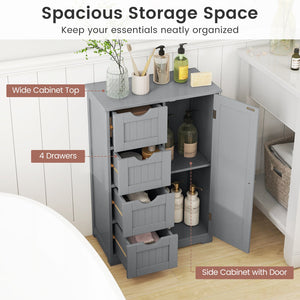 Standing Indoor Wooden Cabinet with 4 Drawers-Gray view 8