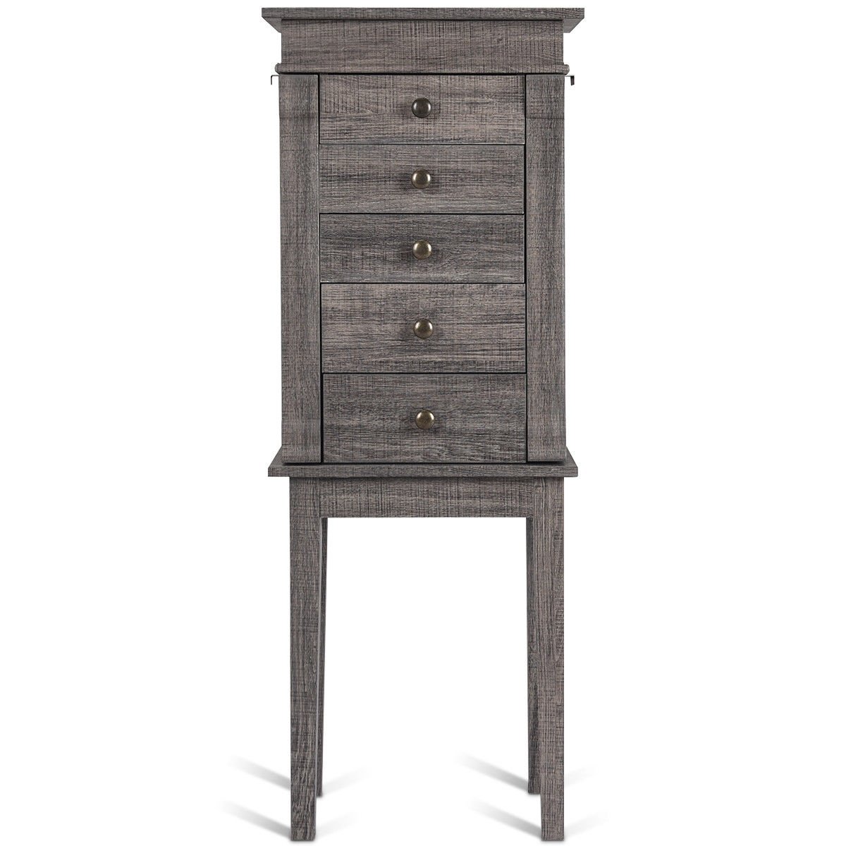Standing Jewelry Cabinet Storage Organizer with Wooden Legs view 5