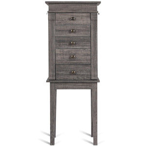 Standing Jewelry Cabinet Storage Organizer with Wooden Legs view 5